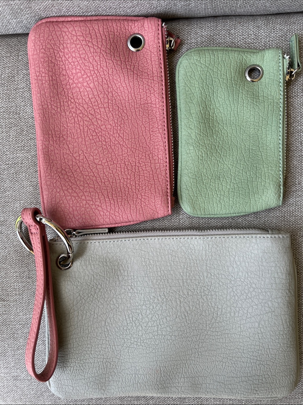 Free People Trio Wristlet Set in Pink, Green, Cream|NWOT - Picture 2 of 7